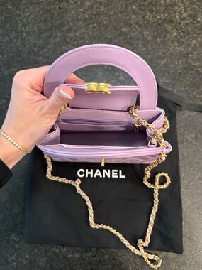 CHANEL | Bags | Chanel Lavender Quilted Mini Tophandle Bag With Gold ...